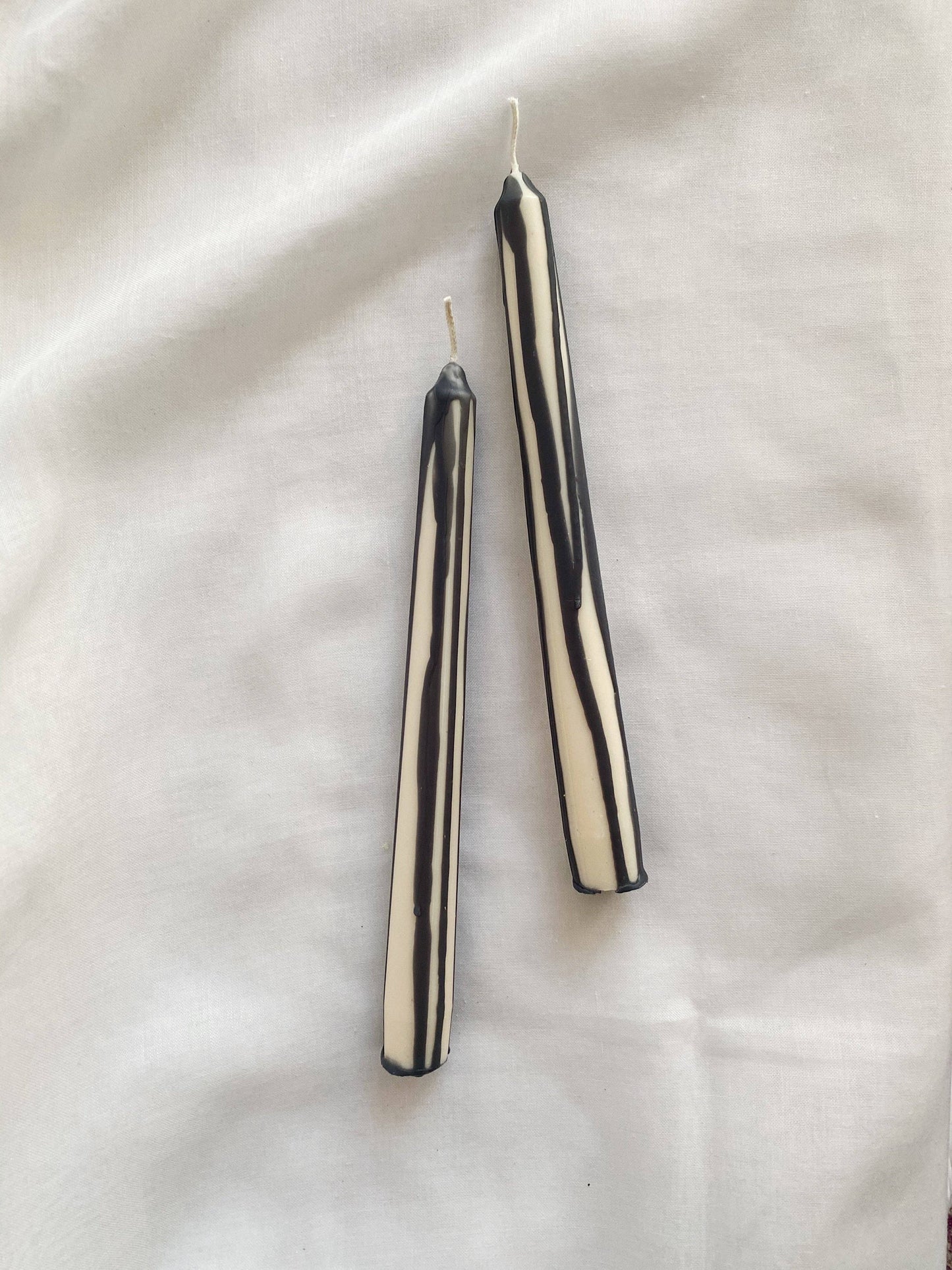 Abstract Drip Candle Stick Pair - Charcoal