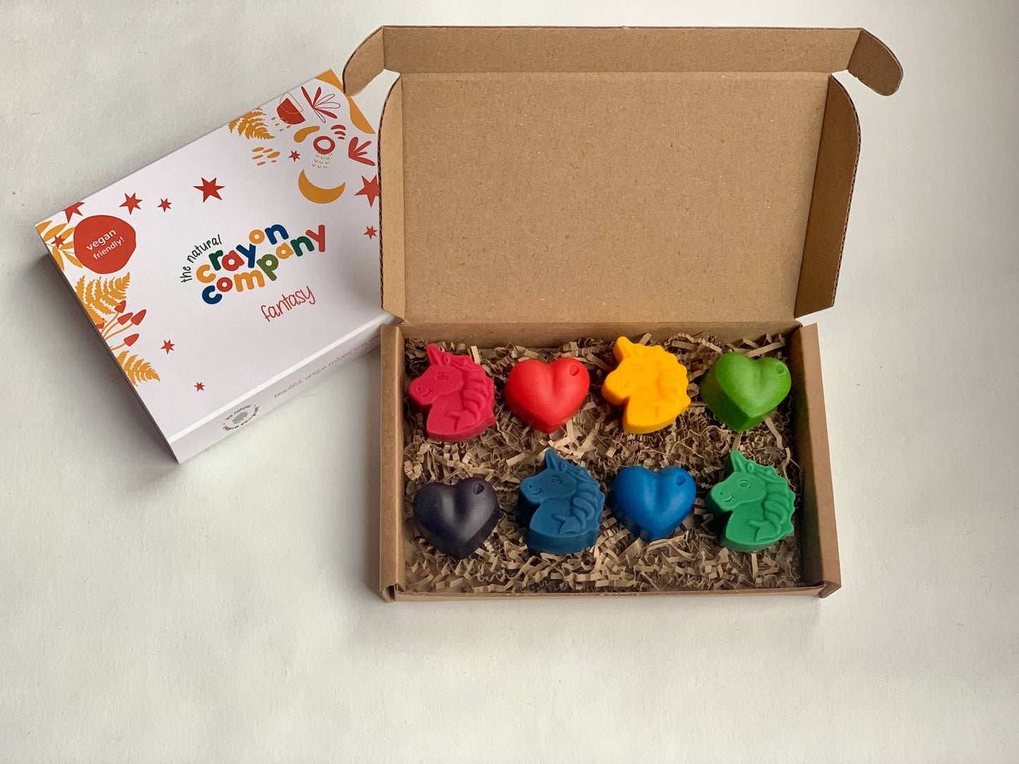 Unicorn & Heart Shaped Set of 8 Crayons
