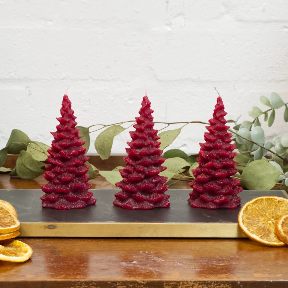 Christmas Tree Candle Trio in 5 colours